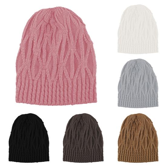 Мужская и женская шапка-бини, однотонная, с текстурой кручения, термошапка, осень