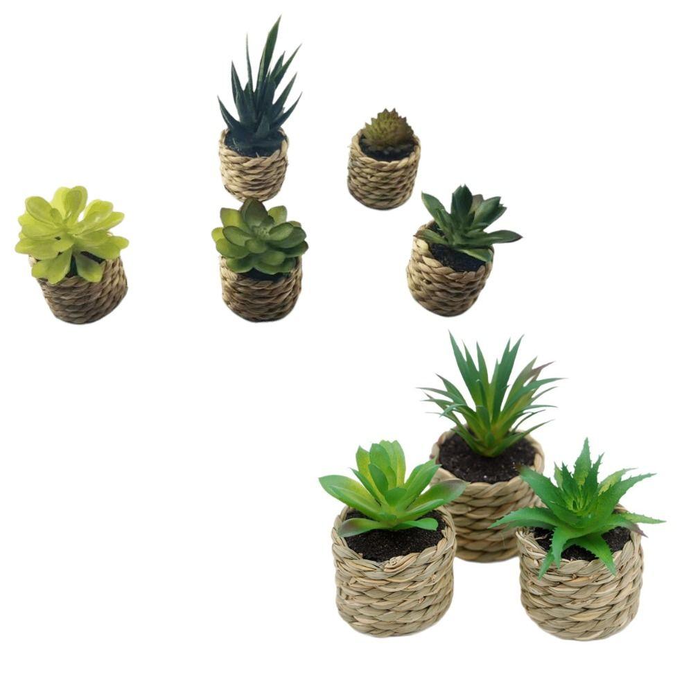 Fake Simulation Potted Plants Mini Doll House Decoration Artificial Plants Tabletop Decor
