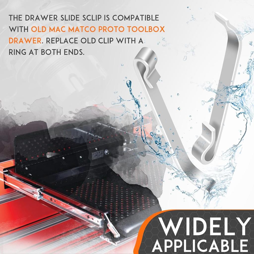 1-5/8" Tool Box Drawer Slide Retainer Clips Keeper Universal Compatible with Mac Matco Proto Toolbox (12Pcs)