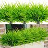 Outdoor Artificial Green Plants 5 Heads Spring Grass Handle Bundle Home Landscaping Decoration Fake Flower Engineering Green Plant Plastic Flower