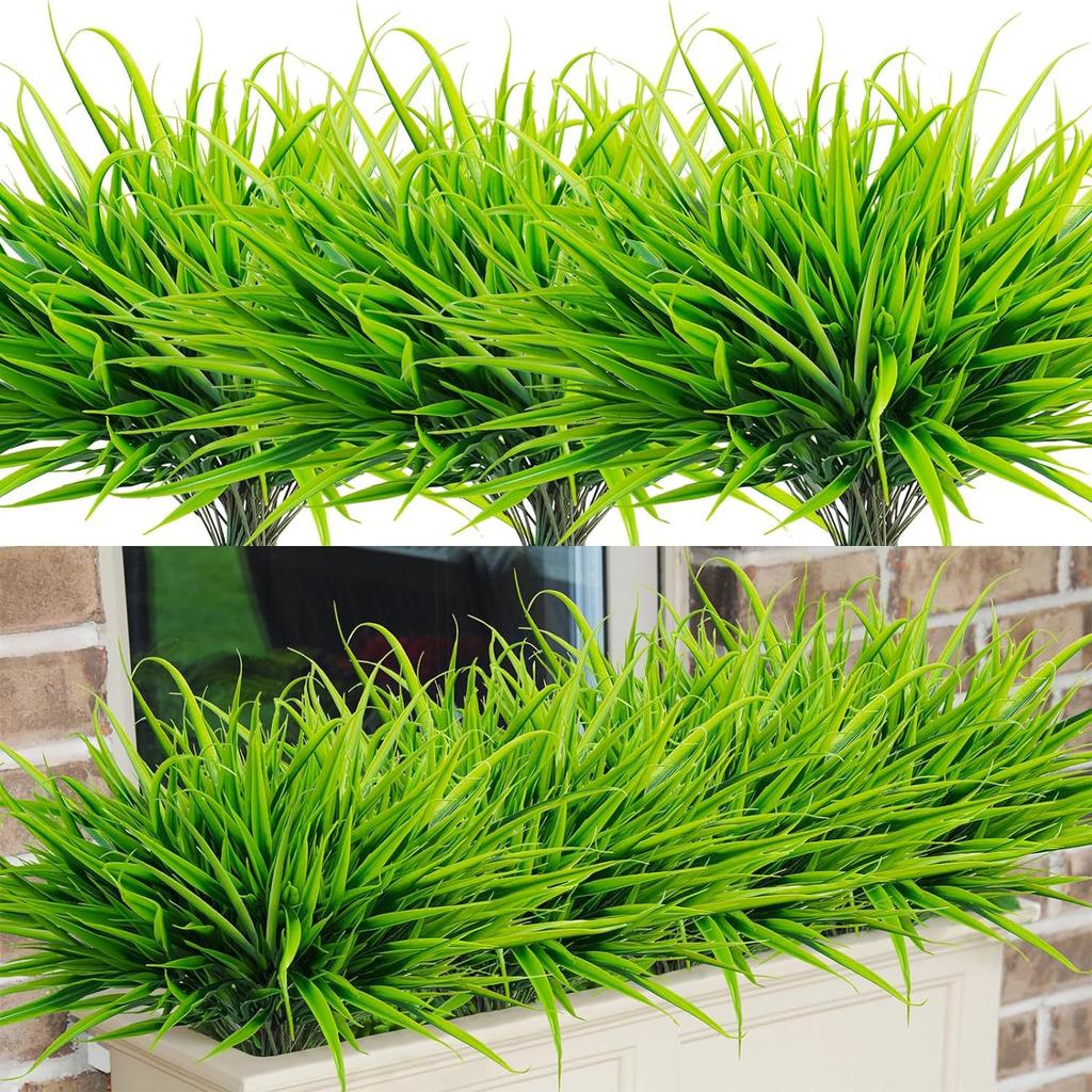 Outdoor Artificial Green Plants 5 Heads Spring Grass Handle Bundle Home Landscaping Decoration Fake Flower Engineering Green Plant Plastic Flower