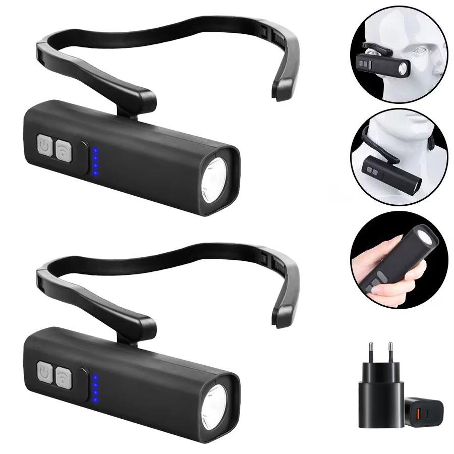 Суперяркий налобный фонарь-клипса на ухо, перезаряжаемый через USB, с датчиком, портативный, водонепроницаемый светодиодный фонарь для бега на открытом воздухе, рыбалки