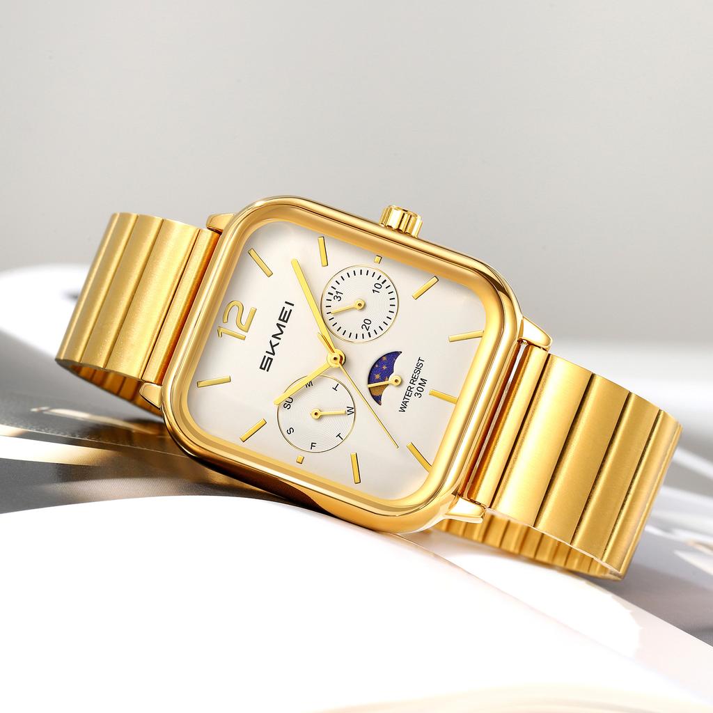 Модные водонепроницаемые наручные часы с отображением времени, деловые часы с кварцевым механизмом для мужчин и женщин, часы для платья, квадратный циферблат