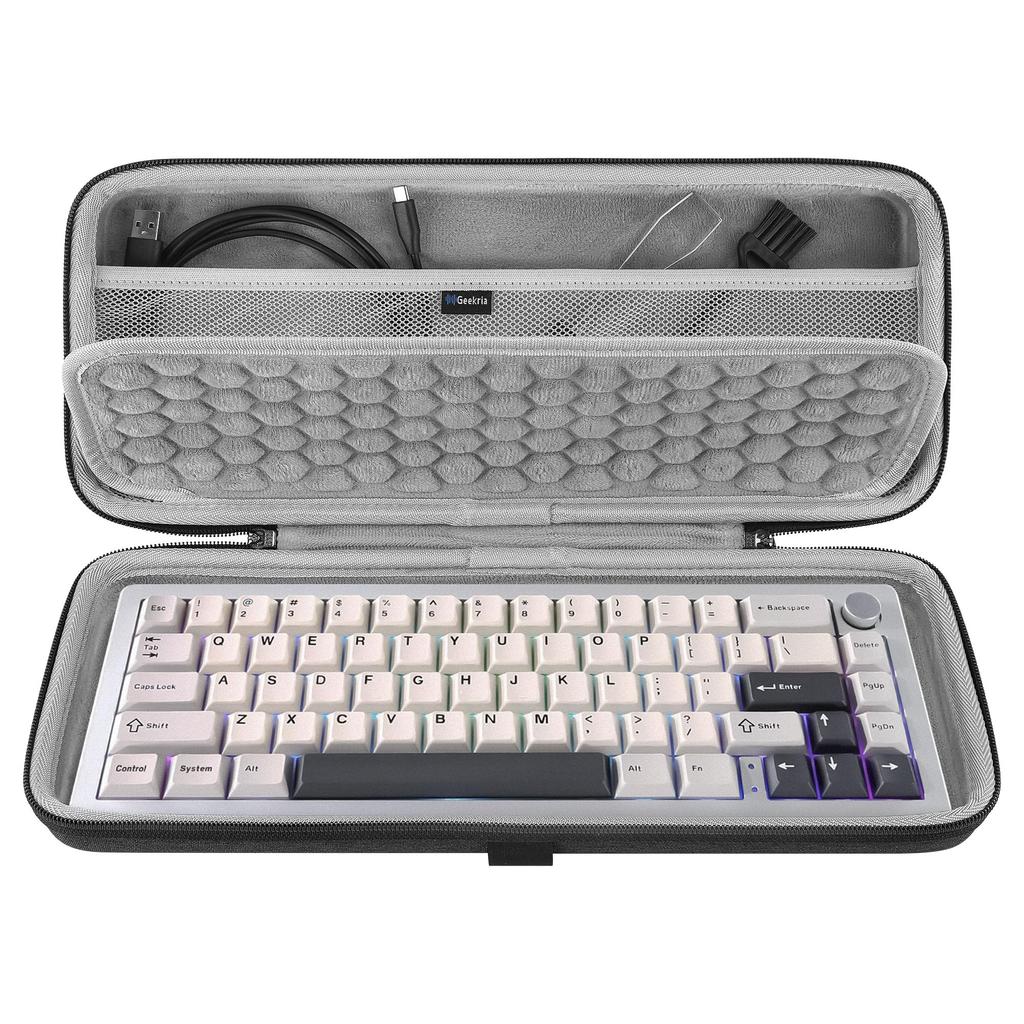 Сумка для переноски Geekria Compact Keyboard Hardshell для компактной клавиатуры 68 Key Compact, совместимая с Keychron K6 Q2 Q2 HyperX Alloy Origins 65 Keyboard 65%, чехол,