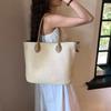 New Commuter Shoulder Straw Woven Bag Versatile Summer Woven Women's Bag Travel Beach Bag Large Capacity Tote Bag Women