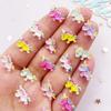 50pcs Resin Colorful 3D Unicorn Figurines Nail Art Flatback Rhinestone Scrapbook DIY Wedding Applique Jewelry Accessories Crafts