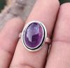 Кольцо с аметистом из стерлингового серебра 925 пробы, фиолетовый драгоценный камень ручной работы, все размеры