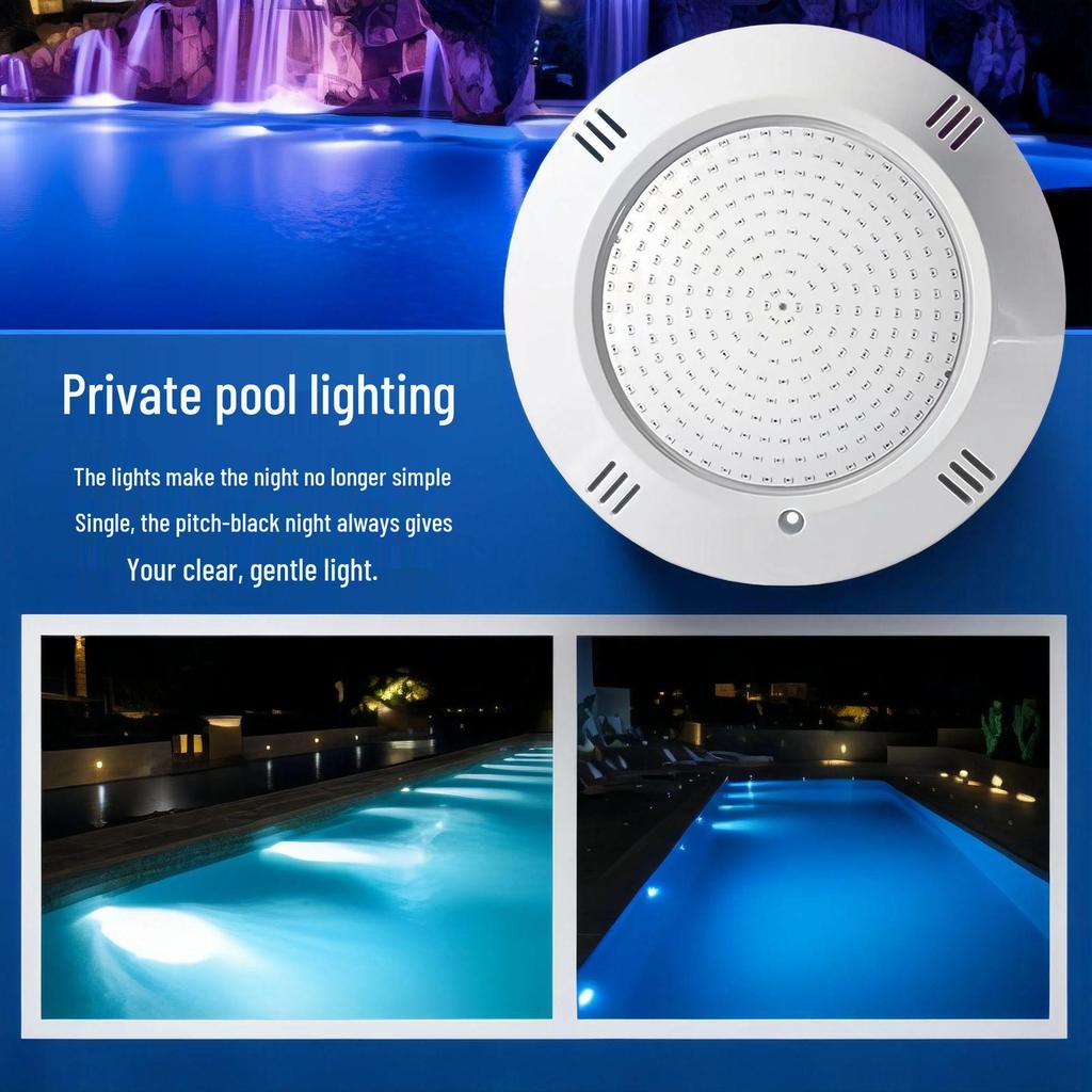 Wireless RGB Waterproof IP68 Wall-Mounted LED Pool Light with Colorful Remote Control.