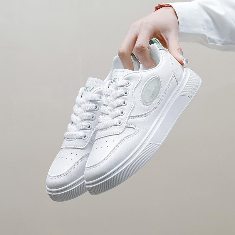Women's Platform Breathable Sneakers Fashion Anti-slip Running Walking Shoes Casual Lightweight Lace Up White Sneakers PU Leather Tennis Shoes Women