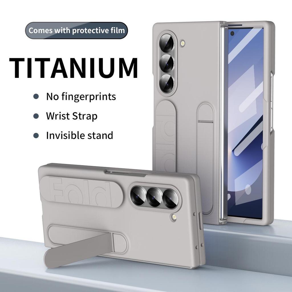 Чехол для Samsung Z Fold 7/6: Официальный стиль со встроенной подставкой, ремешком и защитой для Fold 5/4