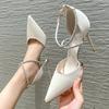 French Style Women's High Heels  New Spring Autumn Versatile Fairy Women's Style Midsole Void Single Shoe Womens