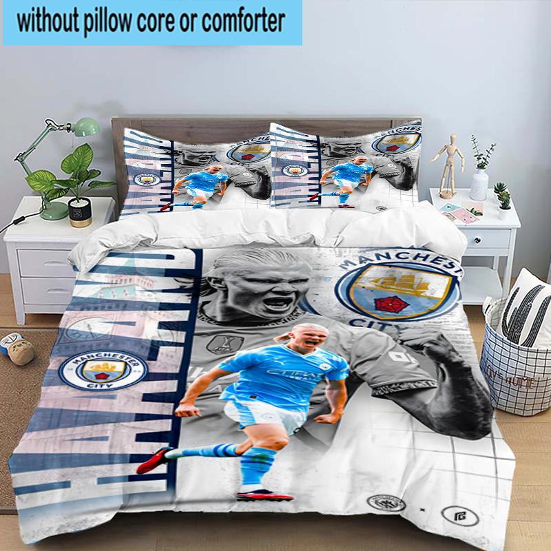 3PCS Erling Haa-land's Electric Moment Bedding Set,Including 1pc Duvet Cover And 2pcs Pillowcases Perfect for Bedroom, Dormitory, Fan Christmas gift