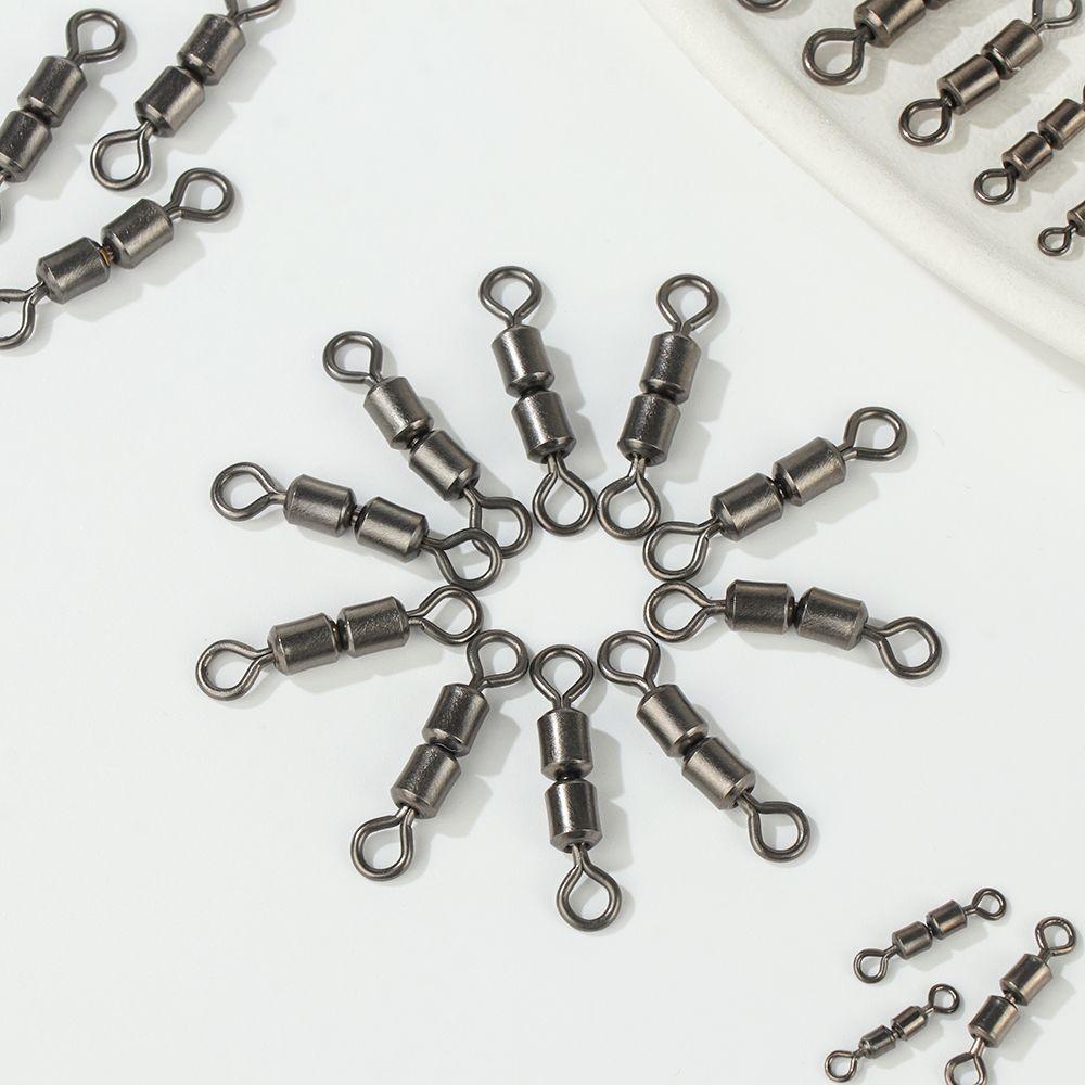 Steel 2# 4# 6# 8# 10# Bearing Barrel Double Rolling Heavy Duty Ball Fishing Swivel Connector