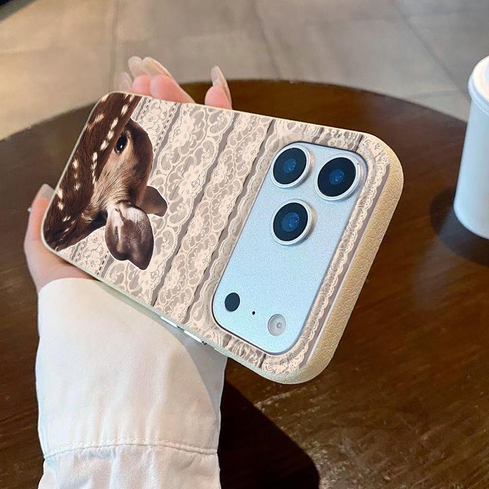 Силиконовый чехол для телефона с узором из кружевного оленя для iPhone 17 Pro Max 11 12 13 14 15 16 Pro 17 Air 15 14 Plus X XS XR Мягкая крышка