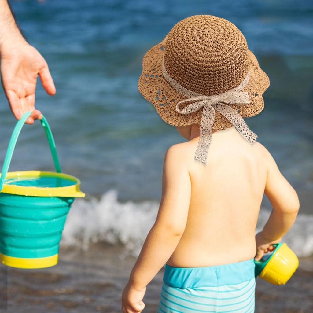 Соломенная Детская Бумага Детская Соломенная Широкая Солнцезащитная Детская УФ-солнцезащитная многолетняя [Umeloeo] Детская шляпа, Шляпа, Шляпа для девочек, Поля, Простая, Складная, Шляпа, Шляпа, Шляпа,