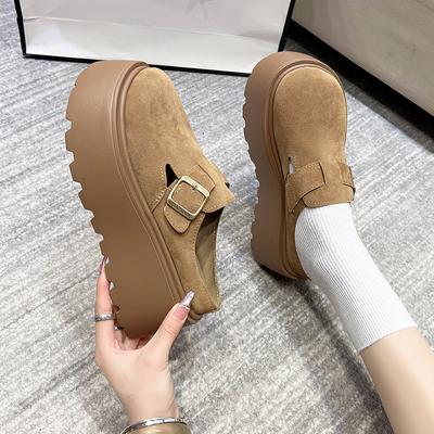 Ретро баотоу полу-шлепанцы женская верхняя одежда 2025 весна и осень новая корейская версия универсальные ленивые на толстой подошве маффин баотоу шлепанцы