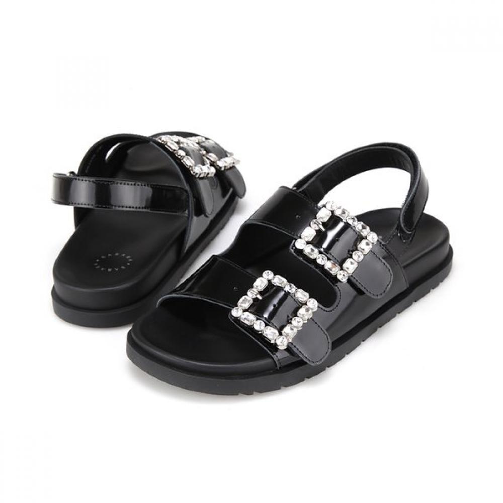 Barbara Women Leather Jewel Decoration Glitter Casual Sandals 2.5cm Bbj326