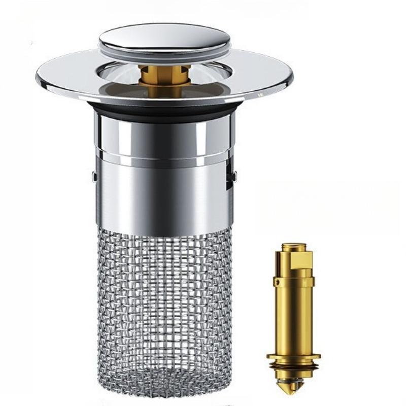 Stainless Steel Pop-Up Sink Drain Strainer - Removable Basket for Bathtub & Shower, Hair Catcher & Clog Preventer