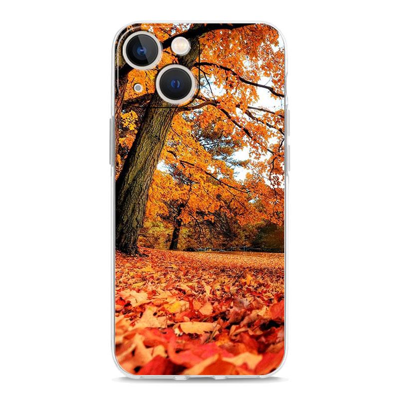 Листья Кленовый Лист Осень Чехол для Телефона Для iPhone Apple 11 12 13 14 Pro Max XS 7 8 Plus XR X SE 2020 Чехол Прозрачный Мягкий Корпус Coque