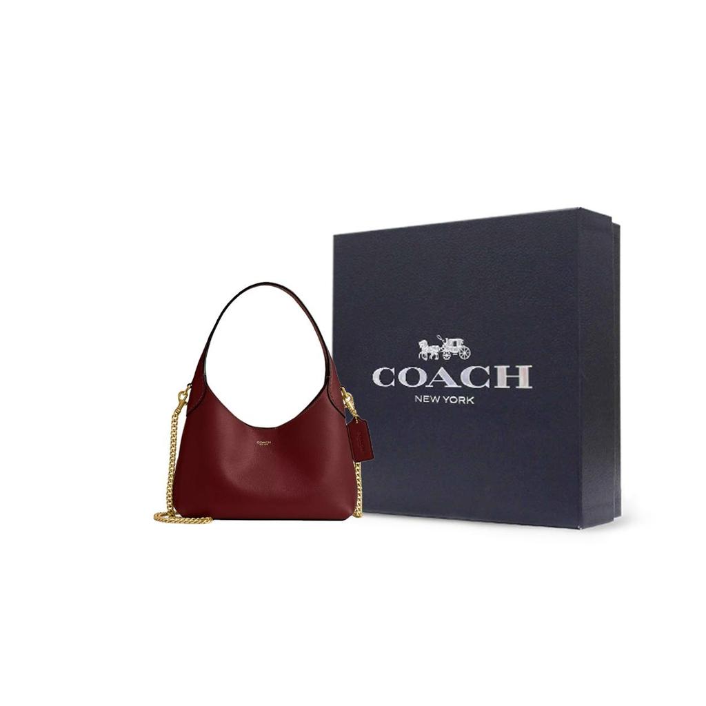 COACH Brooklyn Grained Calfskin Portable Crossbody Bag, Shoulder Bag Mini Women's Ruby Red CW614-B4XEP