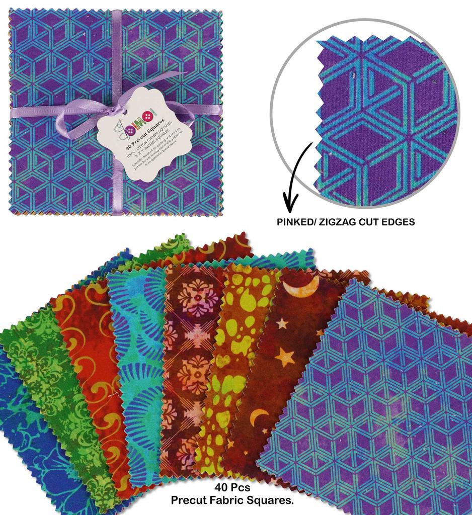 Soimoi Батик Принт Предварительно Вырезанные 5-дюймовые Квадраты Хлопковой Ткани Лоскутное Шитье Сделай Сам Лоскутное Шитье