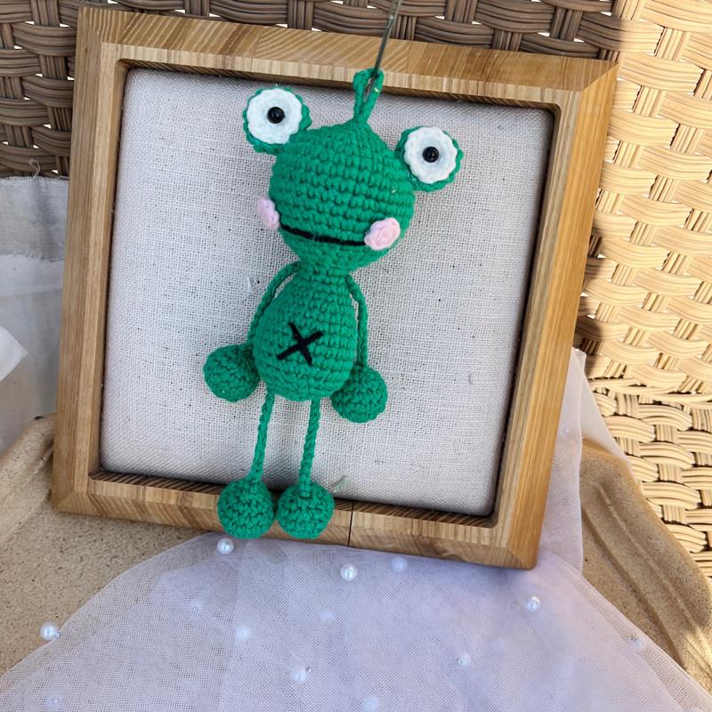 Милый вязаный крючком лягушонок ручной работы, подвесной кулон, украшение для дома, вязание, кролик, утка, кукла, орнамент, подарки для рождественской вечеринки, декор комнаты