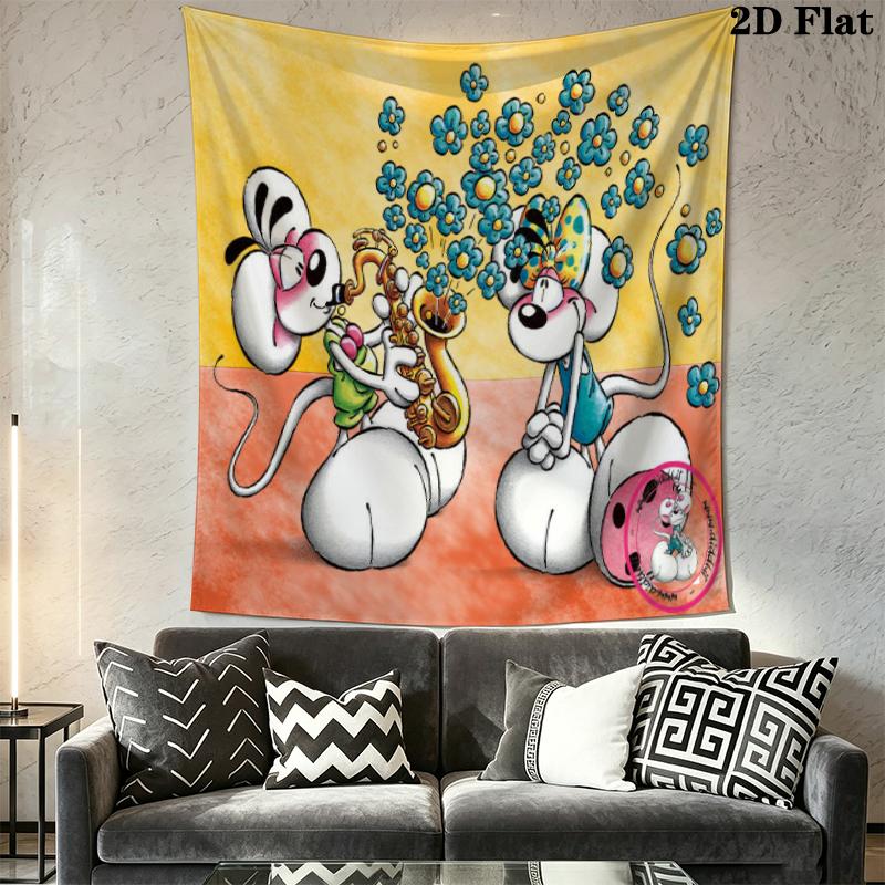 diddl Wall Tapestry Aesthetic Wall Hanging Printed Fabric Blanket Decorative Tapestries for Bedroom Living Room Home Decor
