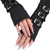 Cosplay Harajuku Punk Fingerless Gothic Wrist Mitten Eyelet Ribbon Half Finger Gloves Elbow Gloves