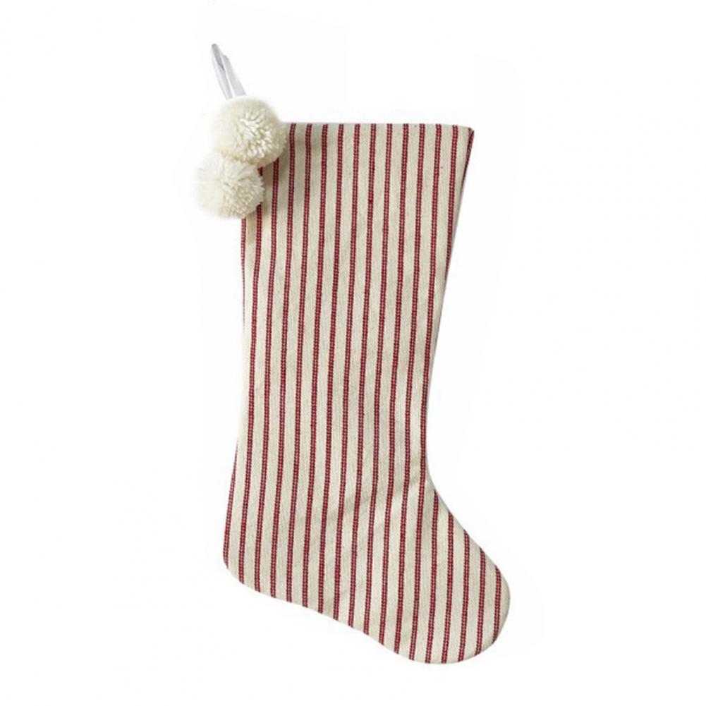Рождественские чулки с вешалками Легко повесить Рождественские чулки Праздничные рождественские чулки с плюшевыми шариками для праздника