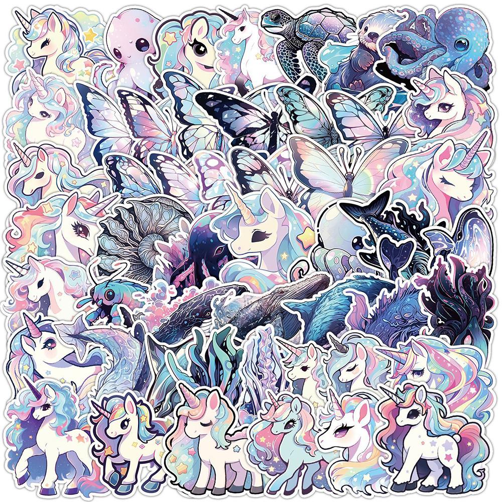10 30 50Pcs Cute Unicorn Graffiti Aesthetic Stickers Cartoon Decals Notebook Laptop Phone Suitcase Decoration Sticker Kids Toys