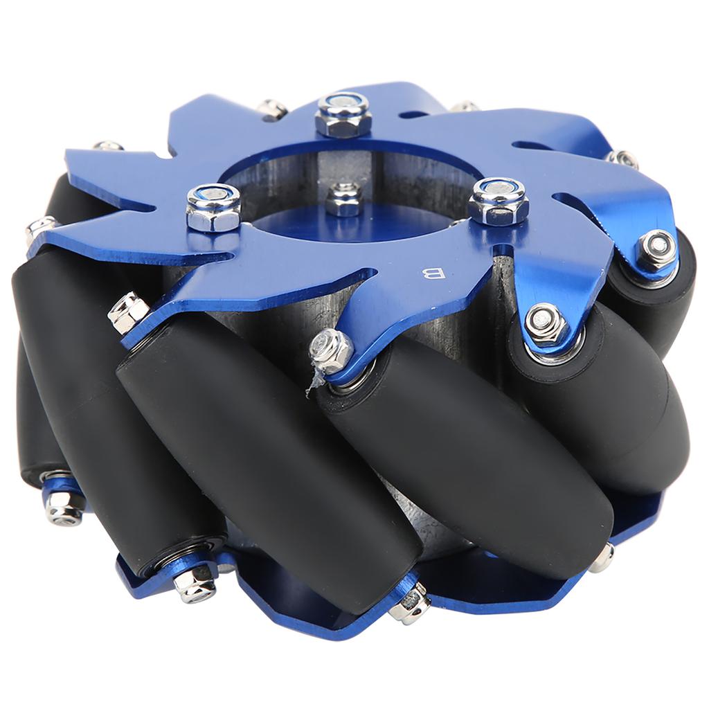 4in Mecanum Wheel Left Aluminum with TPU Rubber Rollers Industrial Robot Accessories