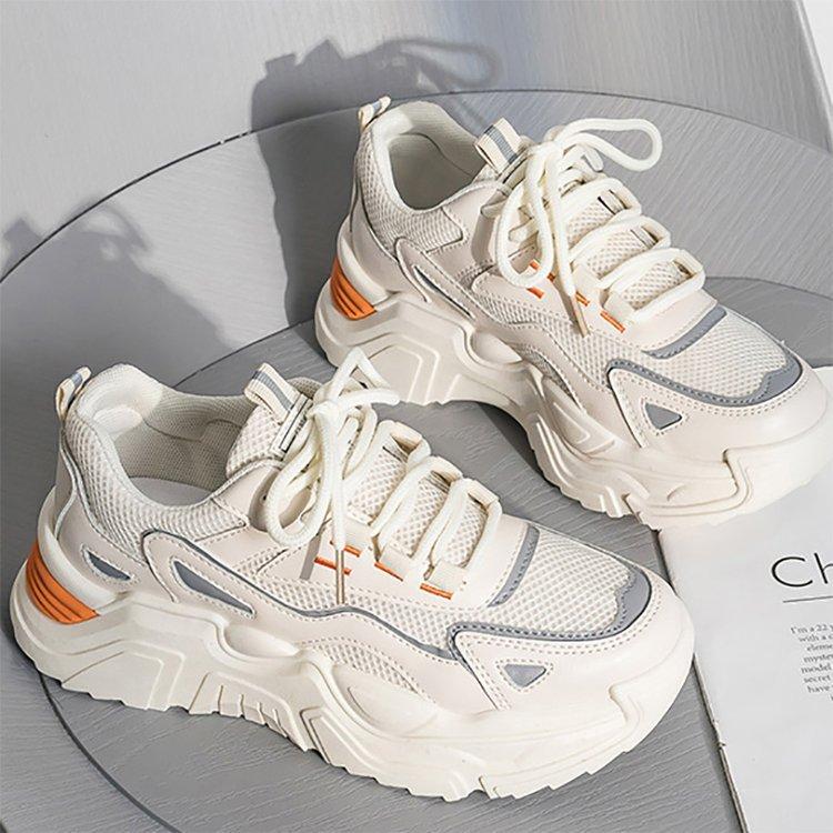 Корейский стиль, женская обувь для папы, новинка весны, модная дышащая повседневная женская спортивная обувь на платформе, увеличивающая рост, оптом