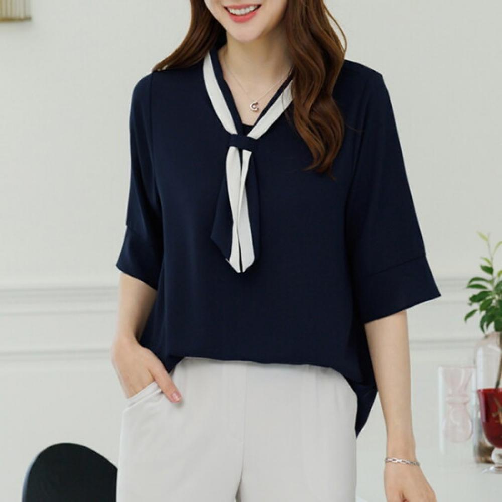 Dedra Tight Blouse 99size Color Block Tbd3214