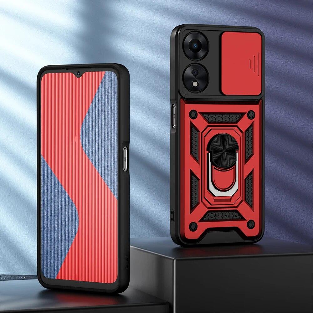 KEYSION Противоударный защитный чехол для OPPO A79 5G A78 A58 4G, защитное кольцо для объектива камеры, чехол-подставка для телефона для OPPO A38 A18 4G