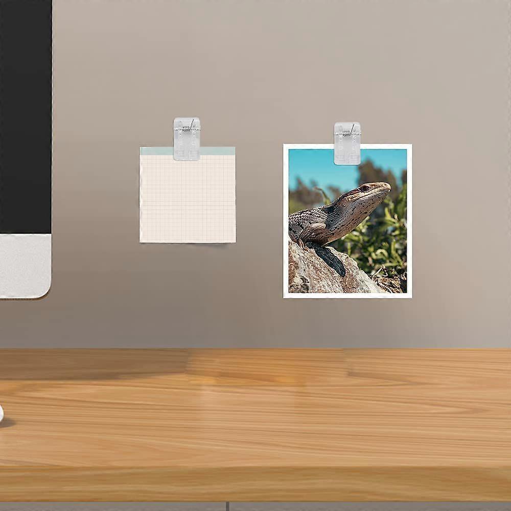 60 pieces Self-Adhesive Clips, Adhesive Spring Clips, Wall Tapestry Clips, Multifunctional Storage Clips, for photos, office, school, classroom (Singl