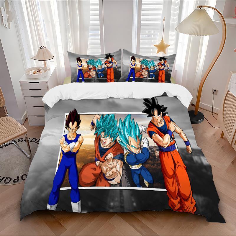 Super Saiyan Evolution Print 3Pcs Bedding Setduvet Cover With 2 Bedropillowcase Home Birthday Gift