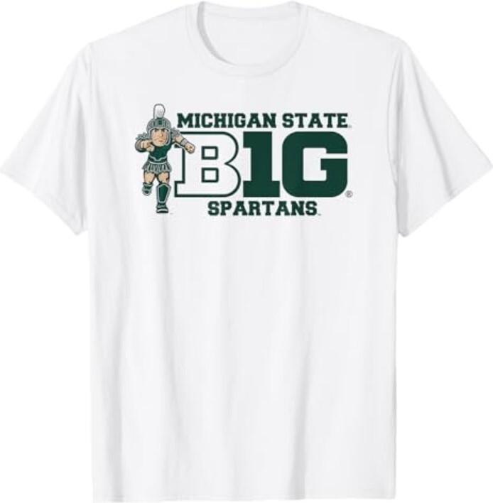 Michigan State Spartans Big 10 Mascot White T-Shirt Unisex T-Shirt