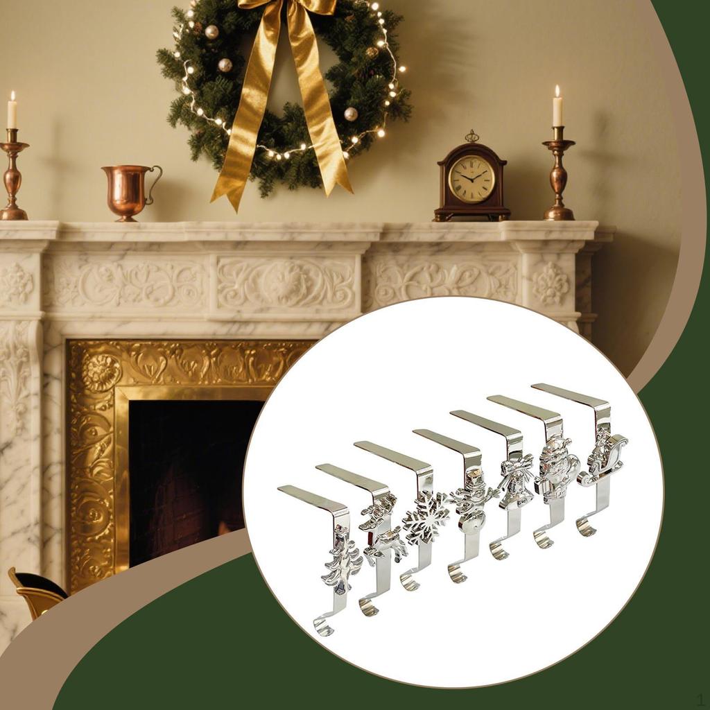 Рождественские держатели для чулок, каминные подвески, нескользящие крючки для гирлянд, подвешивание чулок