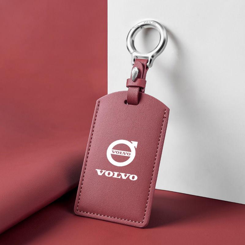 Кожаный чехол-кошелек для умной NFC-карты-ключа автомобиля, сумка для ключей, держатель-оболочка для Volvo EM90 EX30 2024 Polestar, аксессуары для защиты автомобильного ключа