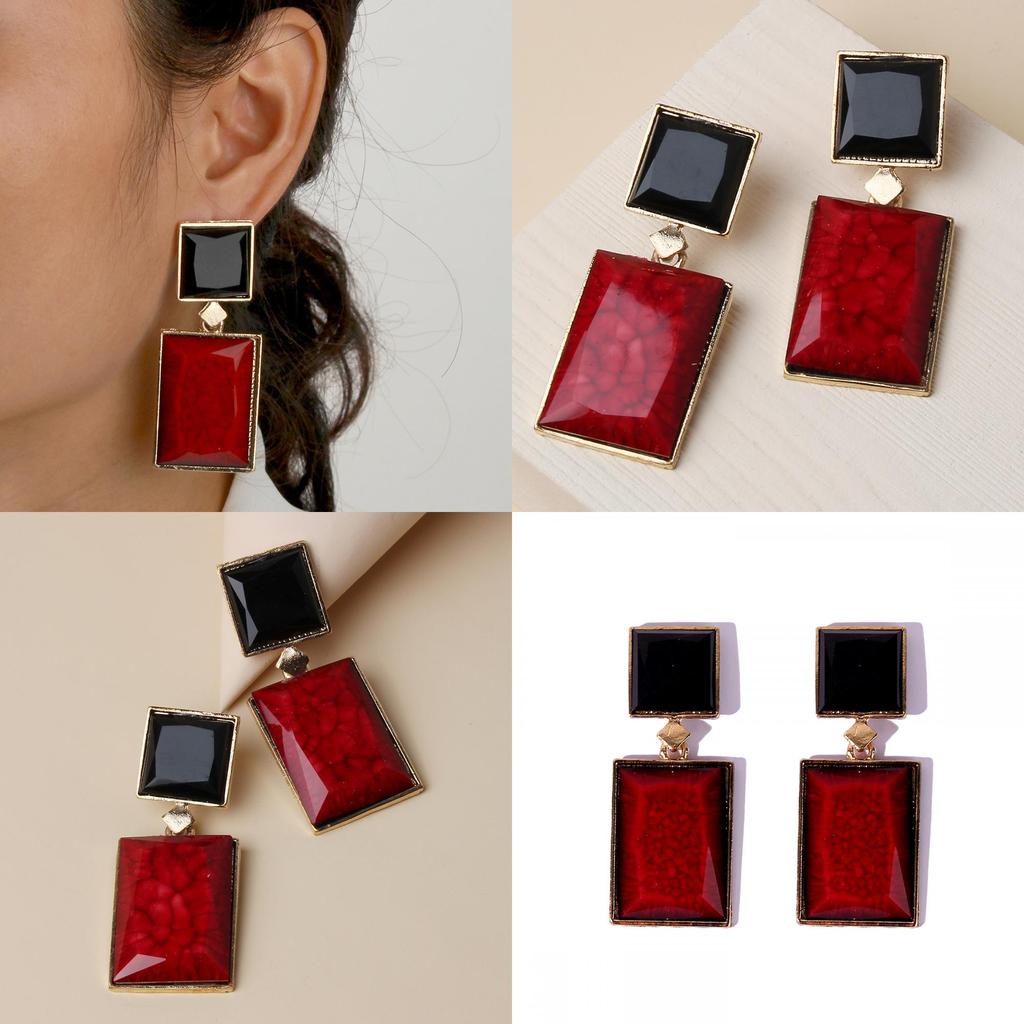 Earrings Resin Minimalist With Geometric Design For Women Summer Fashion
