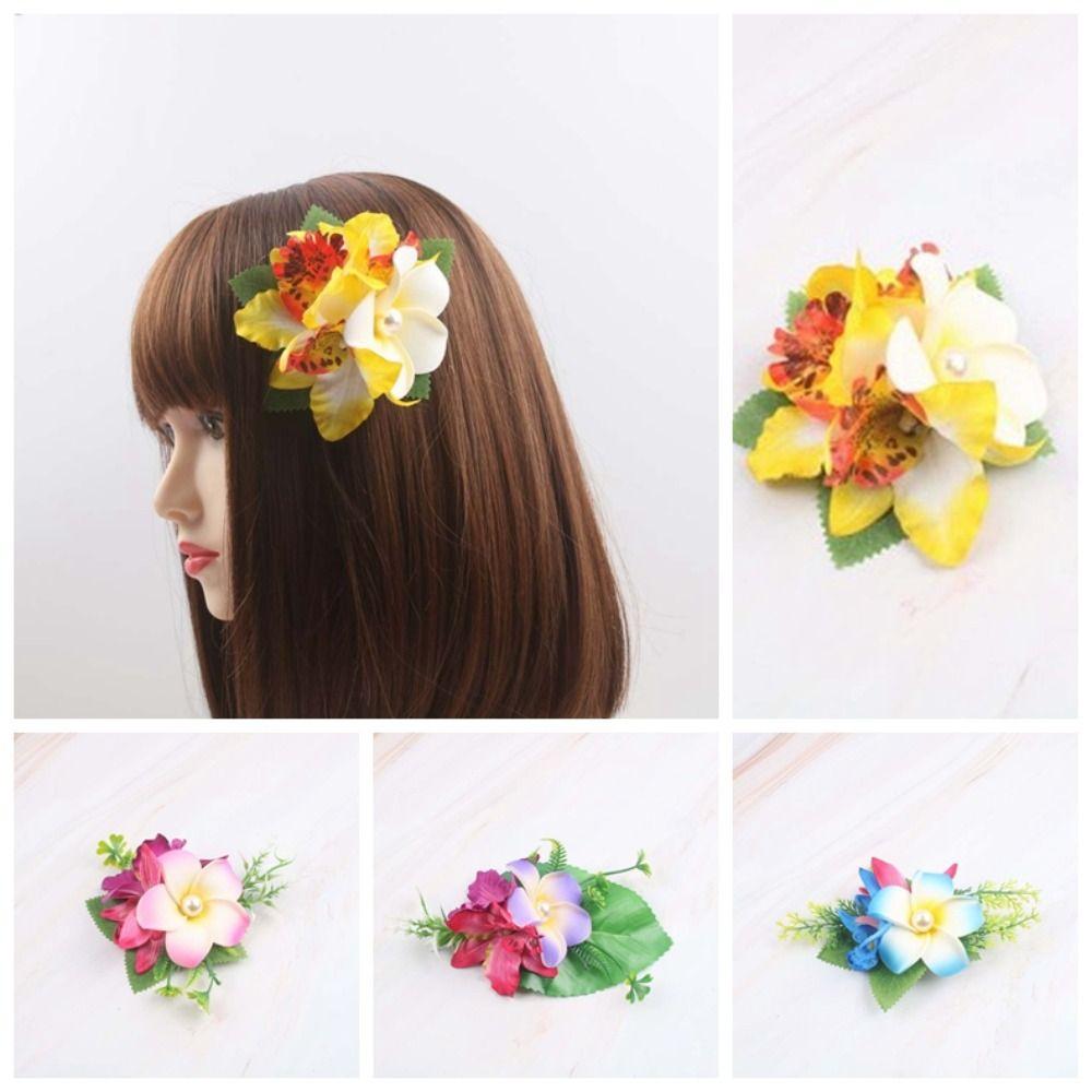 Thai Style Frangipane Hair Clip Sweet Girls Hairpin Eggs Flower Side Clip Beach