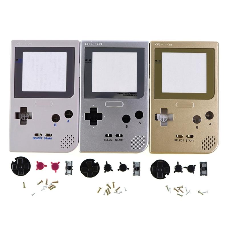 Game Console Housing Cover Replacement for GBP Full Shell Cases with Rubber Pads Buttons Screws Kit Gaming Accessories