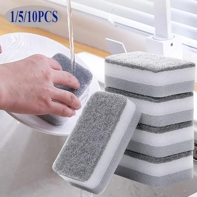 Двусторонние чистящие губки Бытовая губка для мытья посуды Салфетка для кухни Многоразовая губка для мытья посуды Полотенца для мытья посуды Аксессуары