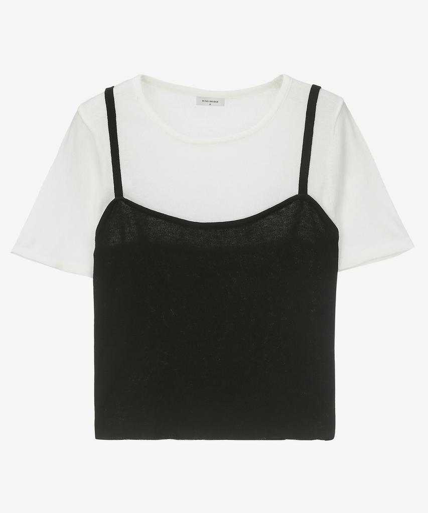 MIND BRIDGE WOMEN [W] Bustier Layered Knit - 2 Colors Mykt3286