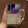 Luxury Electroplated Glitter TPU Phone Case Pura X With Mirror Stand Chain Strap - Lightweight Protective Cover