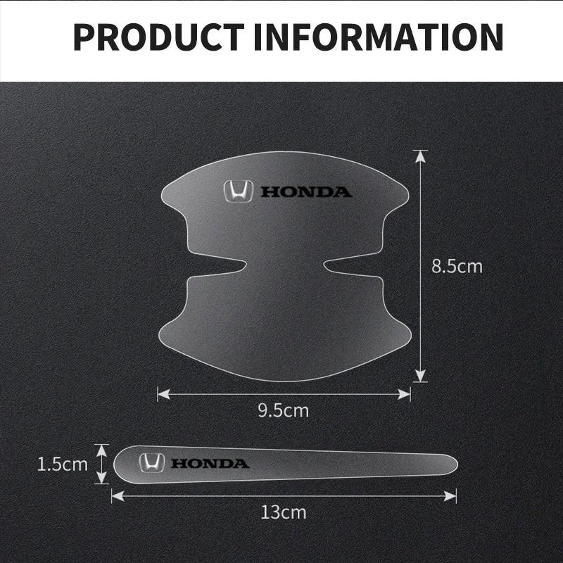8pcs Car Door Bowl Anti-scratch Badge Clear Door Handle Sticker For Honda Accord Mugen Power Civic CRV Hrv Jazz Accessories
