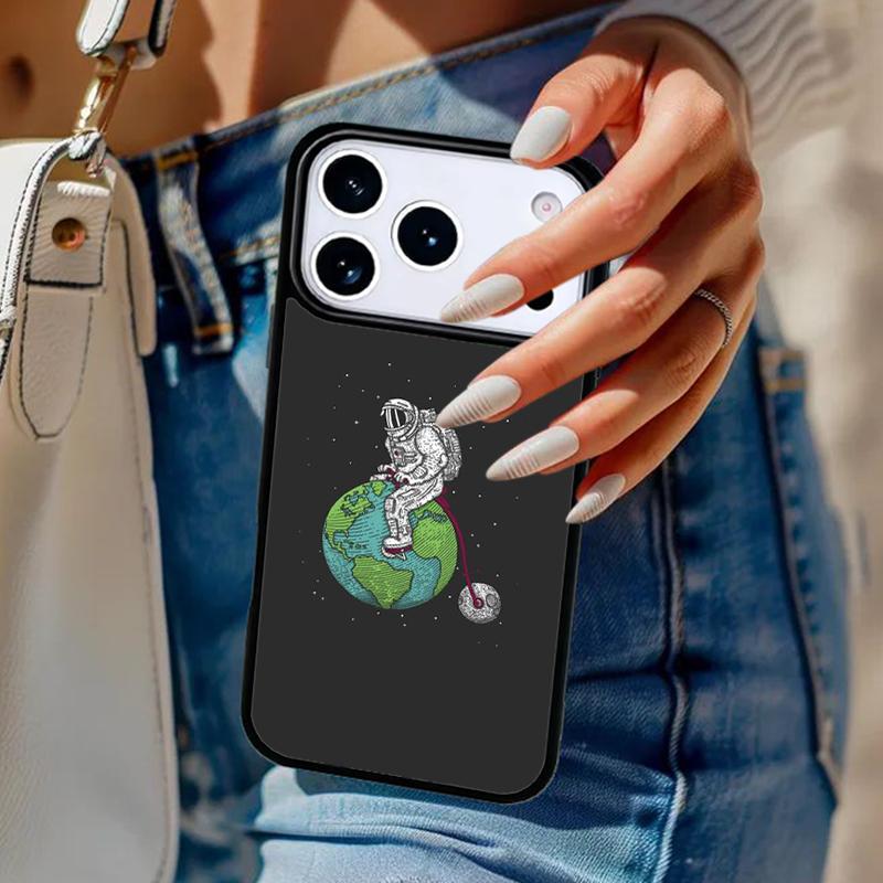 Звездное Космическое Лунное Астронавт Эстетика Чехол для Телефона Для iPhone 17 Air 14 15 13 12 Max Чехол Для Apple 16e 11 Pro Max Plus Coque