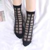 1 Pair Summer Thin Transparent Casual Women Socks Plaid Breathable Funny Ankle Sock