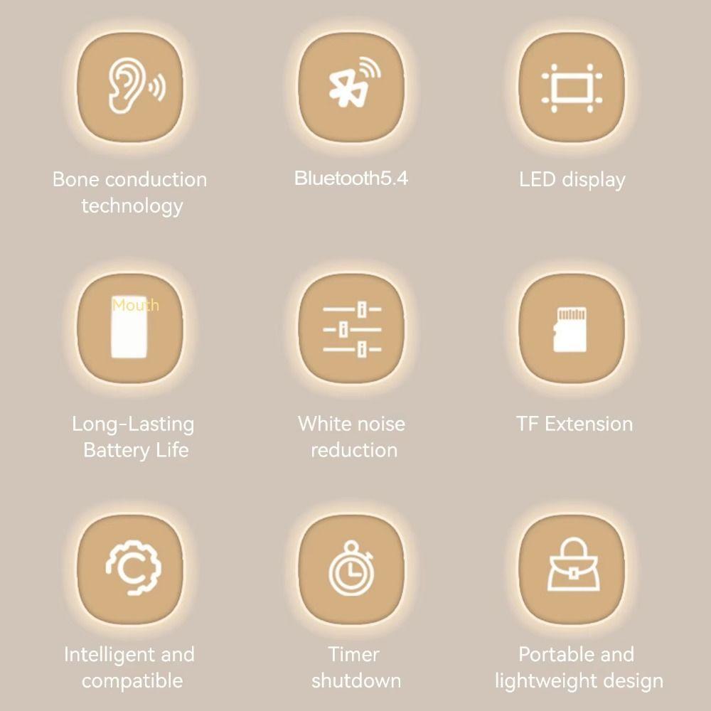 LED Display Under Pillow Speaker Bluetooth 5.4 White Noise Sleep Aid Bedside Listening