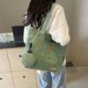 Simplicity Canvas Composite Shoulder Bag Solid Color Versatile Lazy Style Crossbody Bag Large Capacity Commuter Handbag